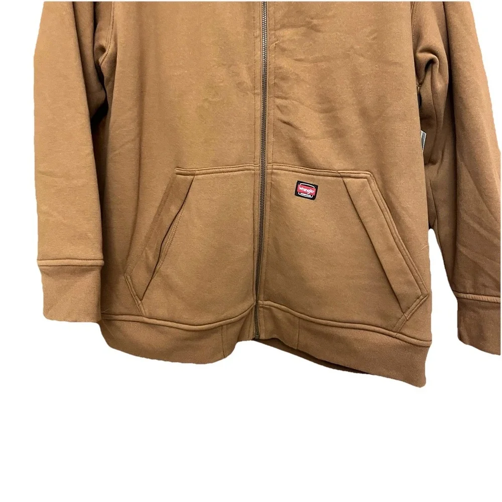 Wrangler Workwear Water Repellant Hoodie Camel Brown Sherpa Lining  Sz XL NWT